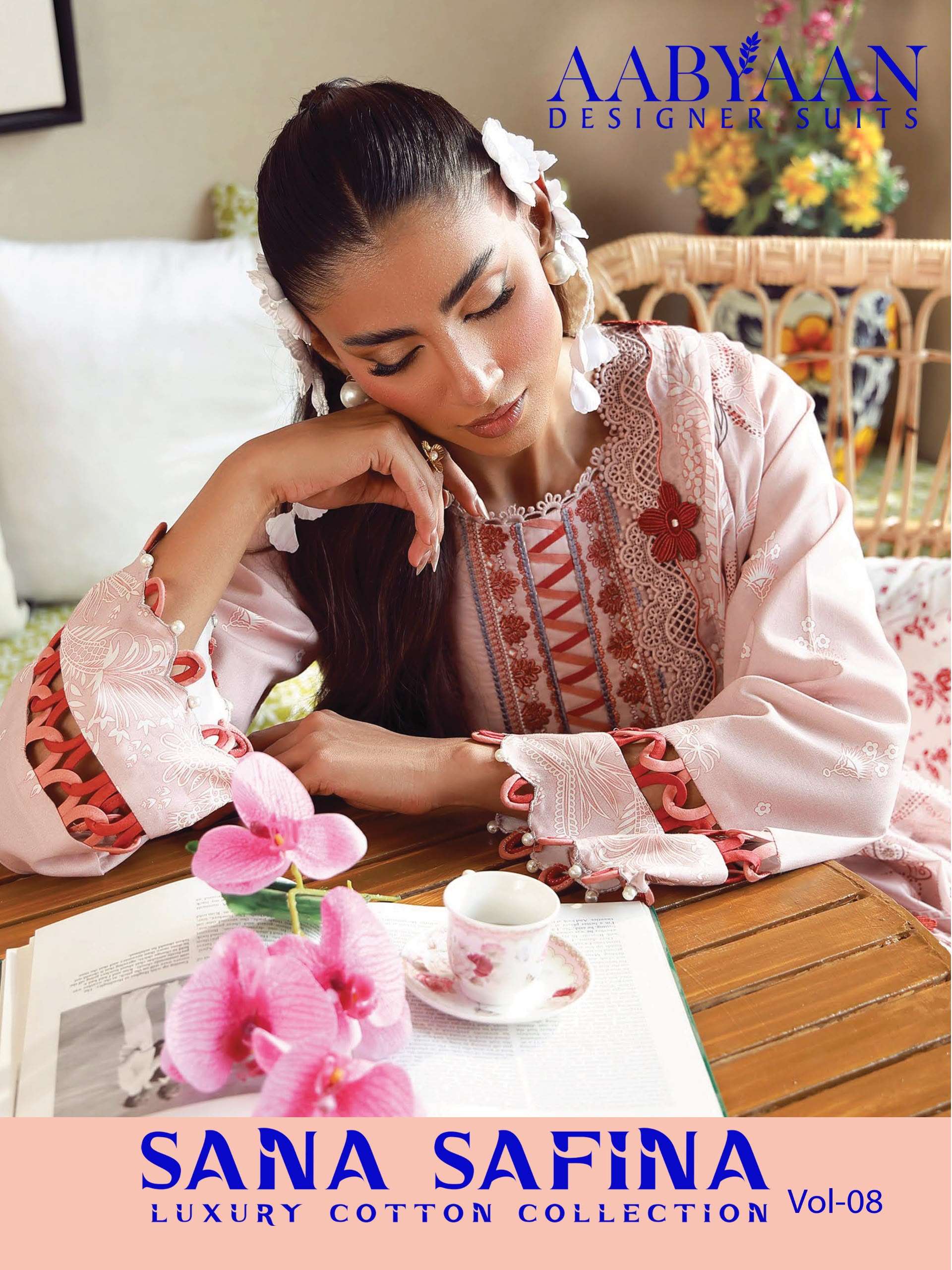 SANA SAFINA LUXURY COTTON COLLECTION VOL - 08 BY AABYAAN DESIGNER SUIT
